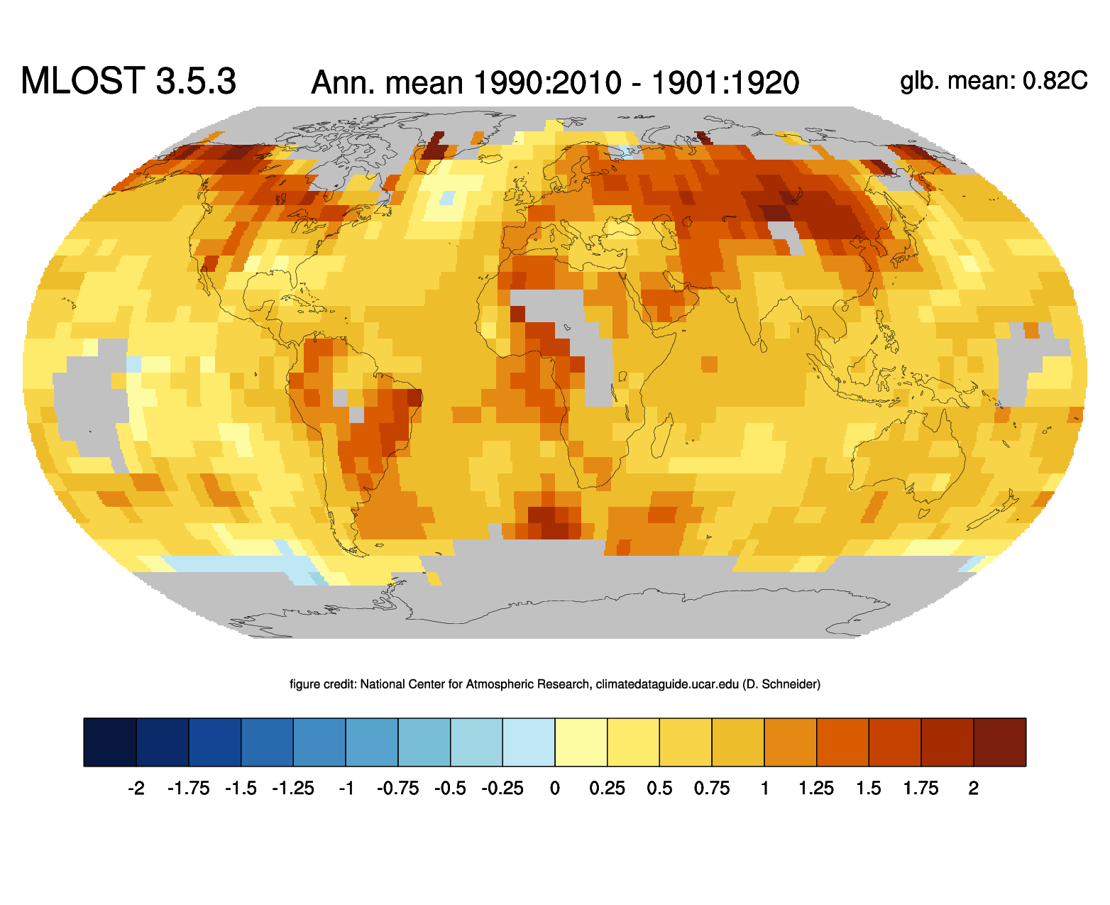 Global surface temperature data: MLOST: NOAA Merged Land-Ocean Surface Temperature Analysis