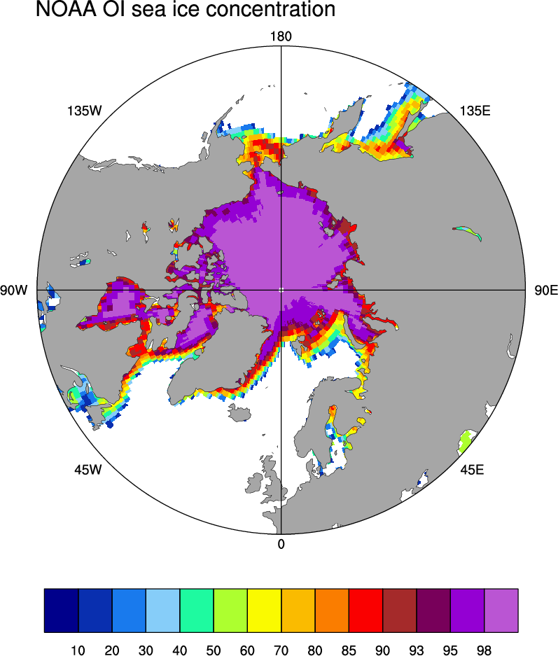 Sea Ice Concentration data from NOAA OI