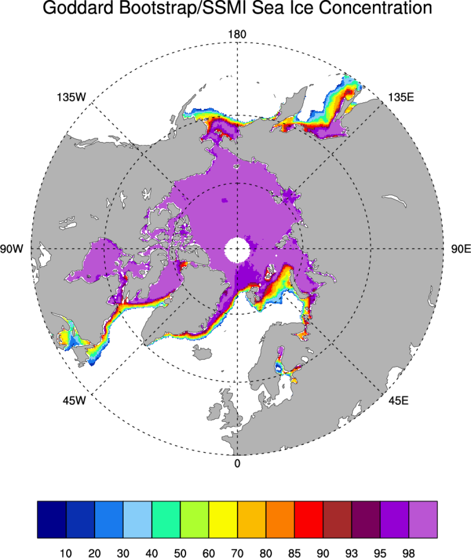 Sea Ice Concentration Data From NASA Goddard And NSIDC Based On ...