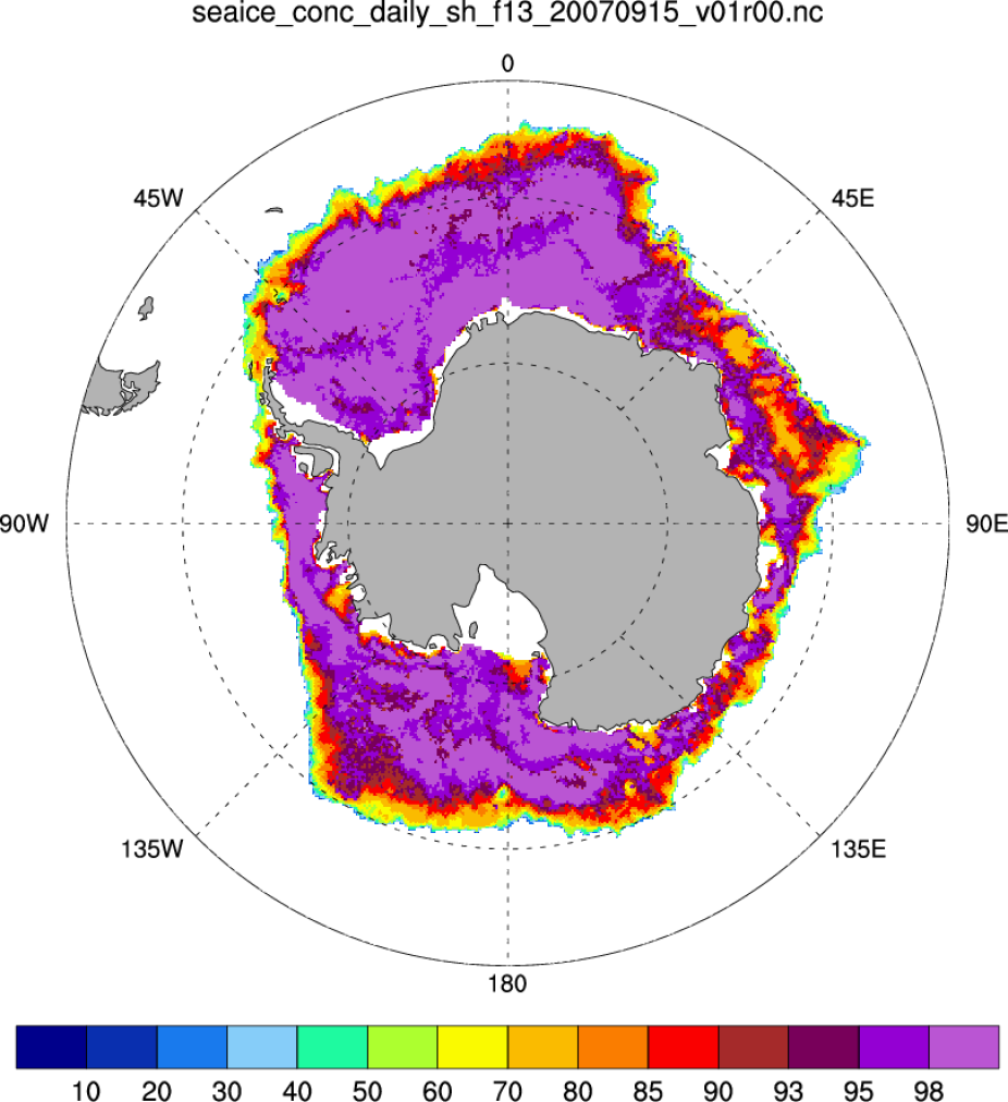 Sea Ice Concentration: NOAA/NSIDC Climate Data Record | Climate Data Guide