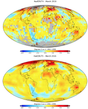Global land-ocean surface temperature data: HadCRUT5