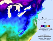 map of Tmin over eastern US (credit: Michelle Thornton)