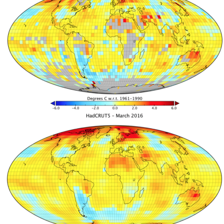 Global land-ocean surface temperature data: HadCRUT5