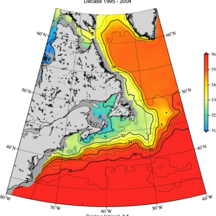 Northwest Atlantic regional Sea Water Salinity
