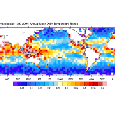 Claimate Data Guide Image: HADDTR daily SST range