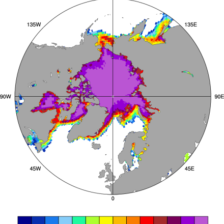Arctic sea ice: NOAA OI