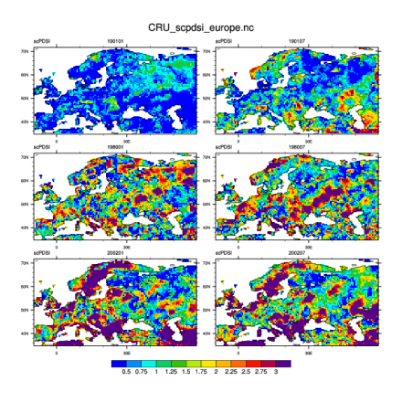 Climate Data Guide Image: CRU-sc PDSI Europe