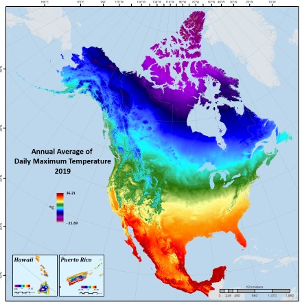 Annual climatology derived from Daymet Version 4 data.  contributed by Michelle Thornton