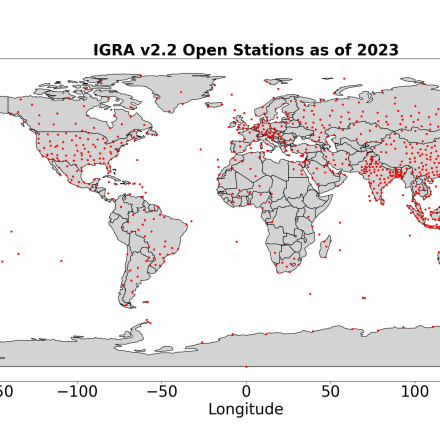 Figure 3: Map of all IGRA v2.2 Stations with Data in 2023 (as of August 2023). (credit: (Imke Durre and Bryant Korzeniewski))