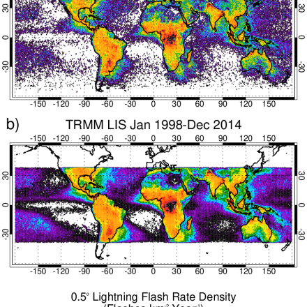 Maps of lightning climatology (credit: Dennis Buechler)